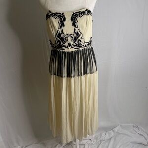 Nicole Miller X Artelier Size 8 Midi Dress Ainsley Paint And Lace Dress  27